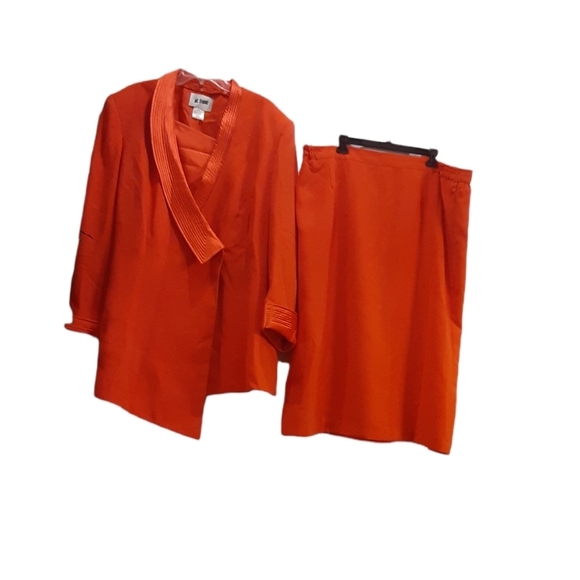 ML Studio Orange Kidcore Skirt Suit Size 28W - Picture 1 of 9